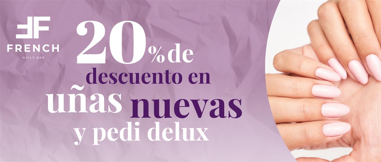 De descuento en uñas nuevas y pedi delux